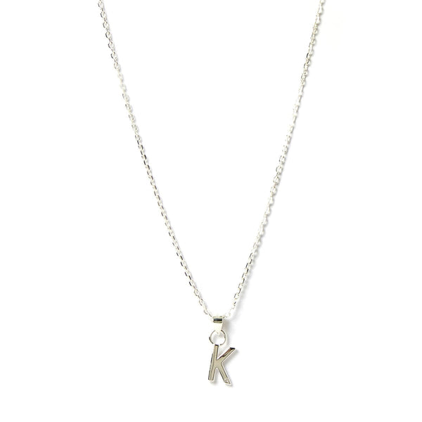 Arms of Eve - Letter K Silver Charm Necklace
