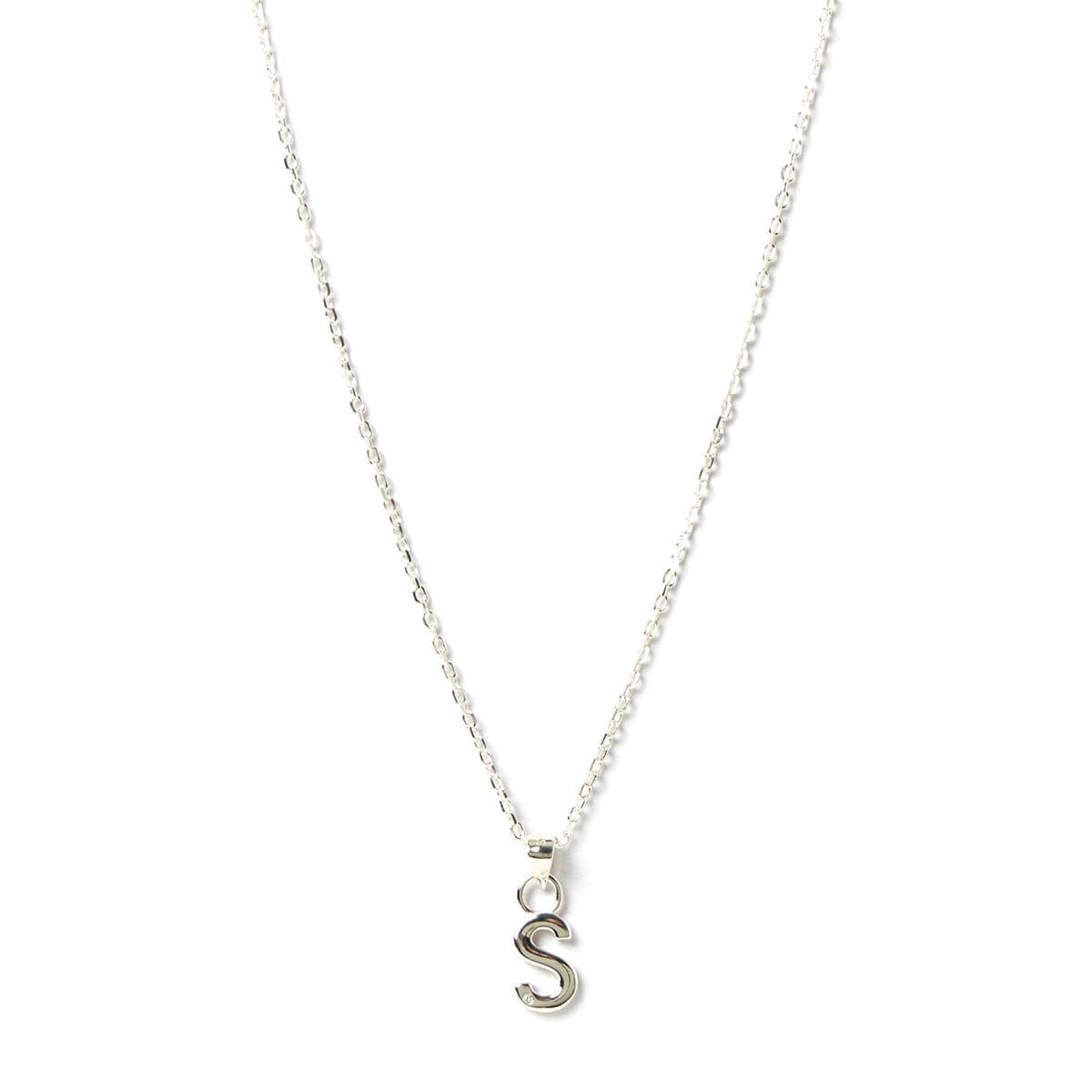 Arms of Eve - Letter S Silver Charm Necklace