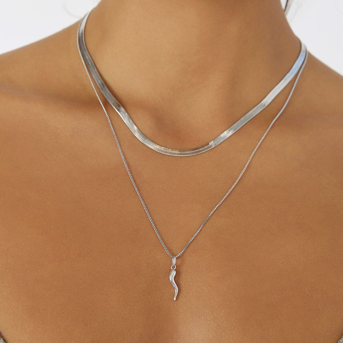 Arms of Eve - Cornicello Silver Charm Necklace