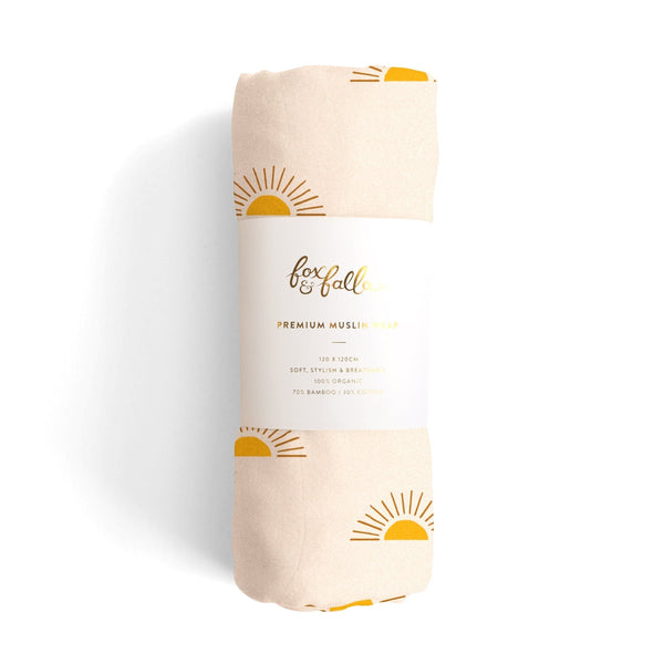 Suns Cream Organic Muslin Wrap Swaddle - Fox & Fallow