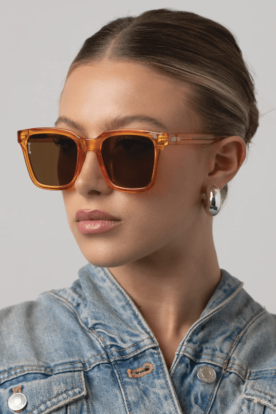 OTRA Eyewear - FYN Transparent Orange W/ Brown Lens