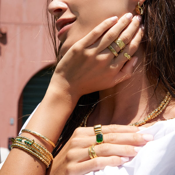 Capri Gold Bracelet Malachite - Arms of Eve