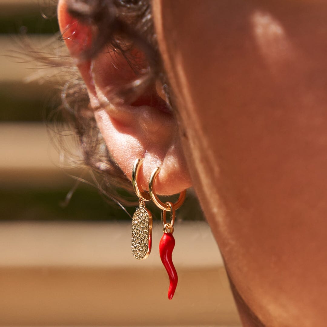Arms of Eve - Cornicello Red Charm Earrings