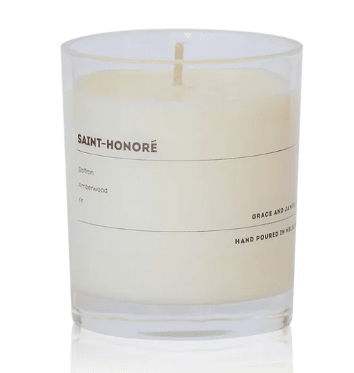 Grace &amp; James Saint Honore 40Hr Candle - Saffron, Amberwood &amp; Fir