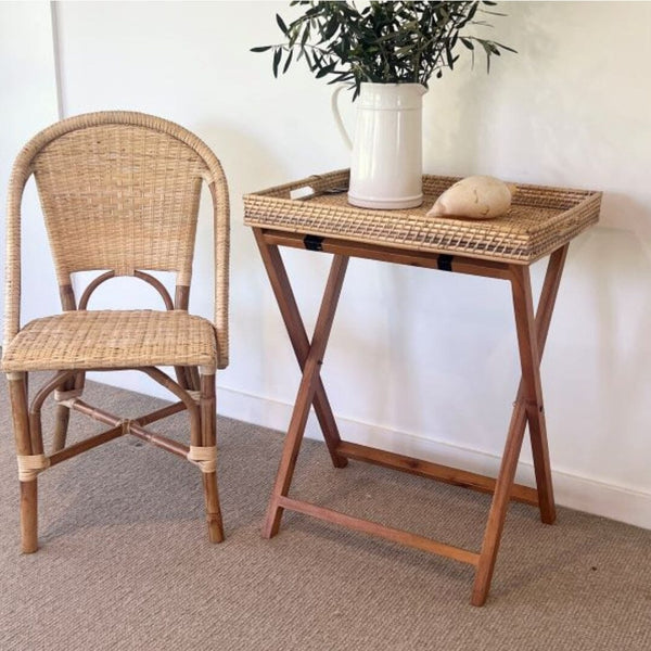 Paloma Rattan Butlers Tray Table in Natural