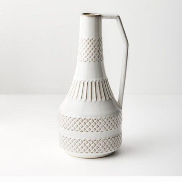 Ivana Ceramic Jug Vase in Ivory