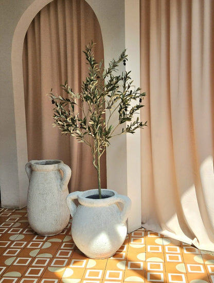 Tuscany Rustic Vase/Pot in Antique White - 54 x 50cm