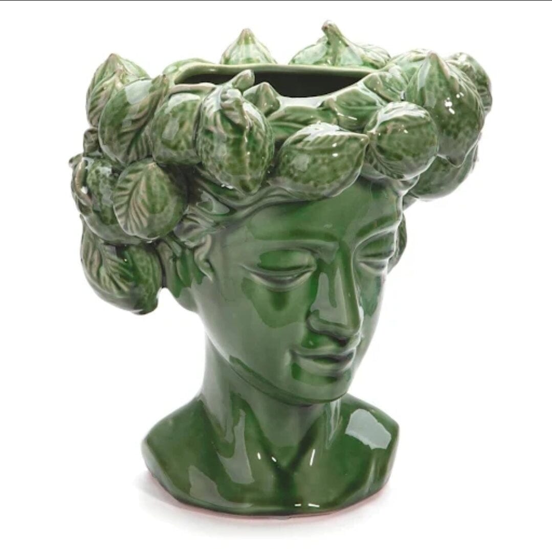 Aphrodite Ceramic Lemonhead Vase in Green