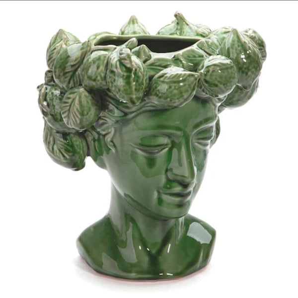 Aphrodite Ceramic Lemonhead Vase in Green (Save 15%)