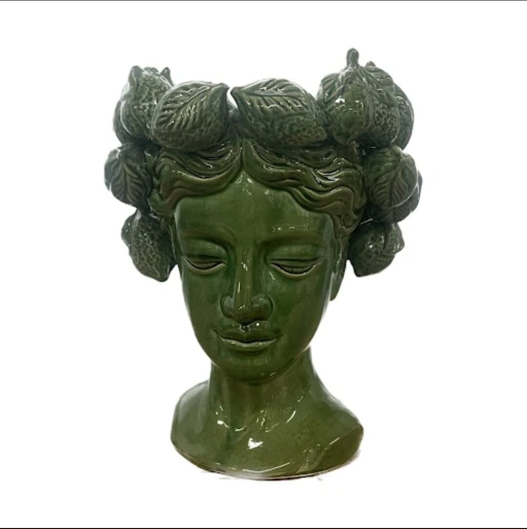 Aphrodite Ceramic Lemonhead Vase in Green