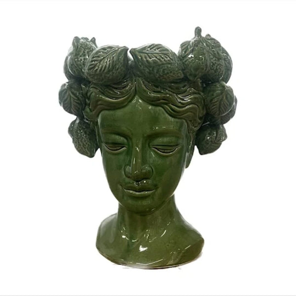 Aphrodite Ceramic Lemonhead Vase in Green (Save 15%)