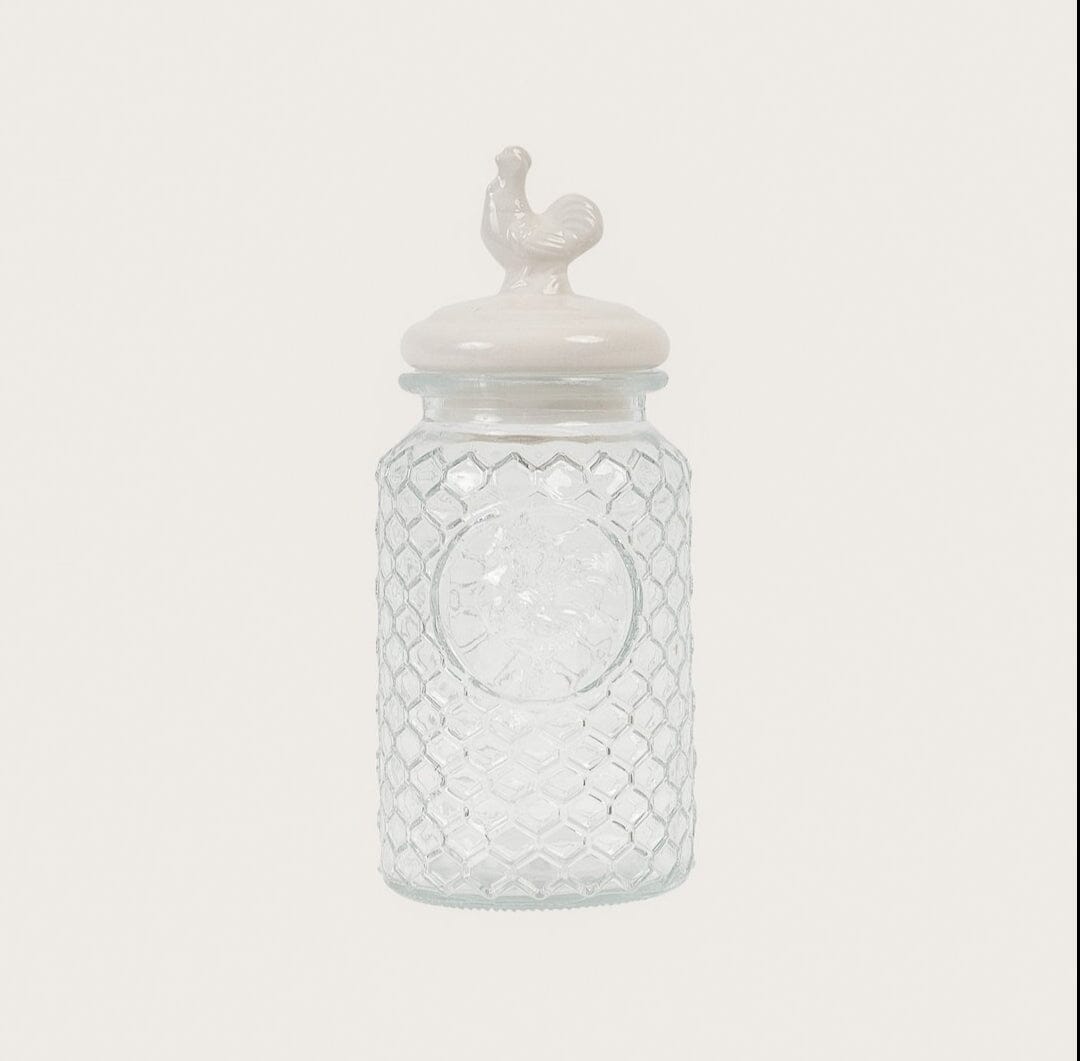 Rooster Glass Canister 25cm - Buy 1 Get 1 Free Sale