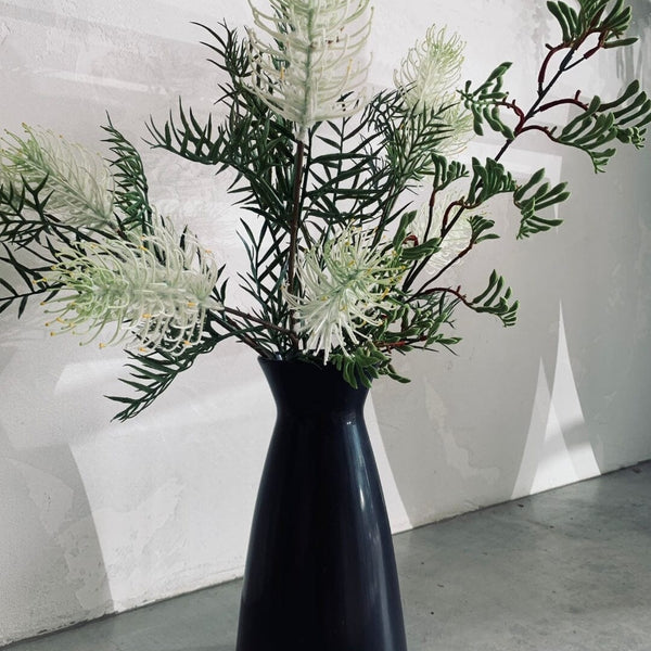 Habibi Faux Flowers + Black Ceramic Vase Gift Set - Large