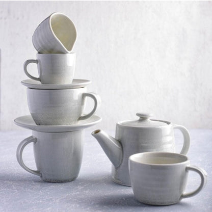 Indigo Ceramic Espresso Cup W/ Saucer in White Bleed