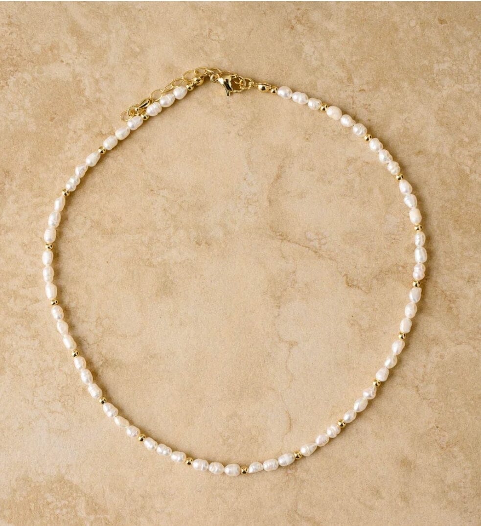 Indigo &amp; Wolfe - Lacey Gold &amp; Pearl Necklace
