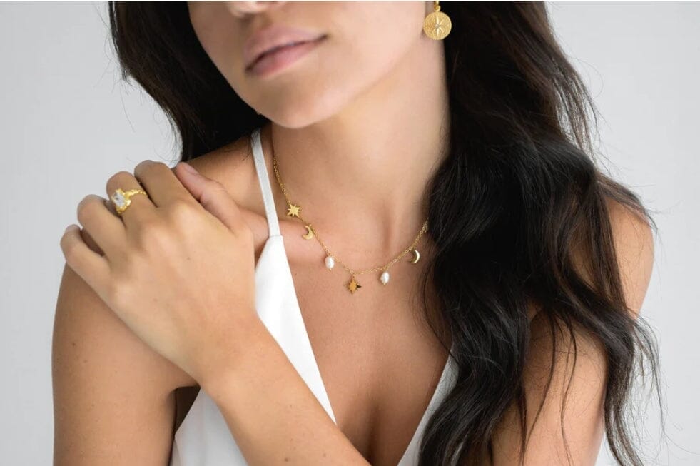 Indigo &amp; Wolfe - Moonstruck Gold Necklace