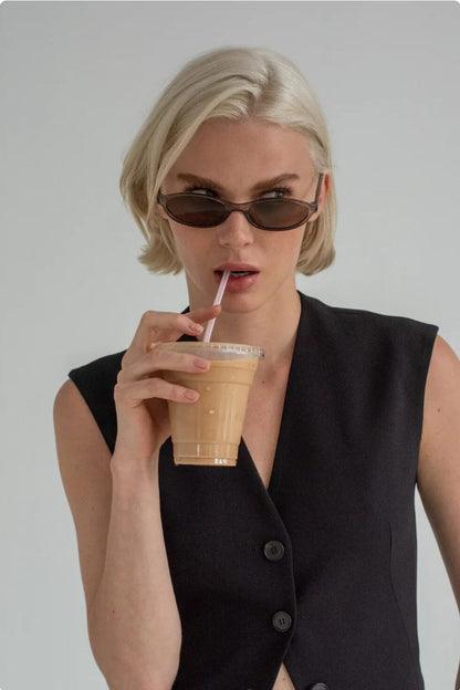 OTRA Eyewear - HAZEL Transparent Olive Frame W/ Brown Lens