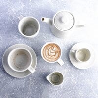 Indigo Ceramic Tea Cup W/ Saucer in White Bleed 200ml