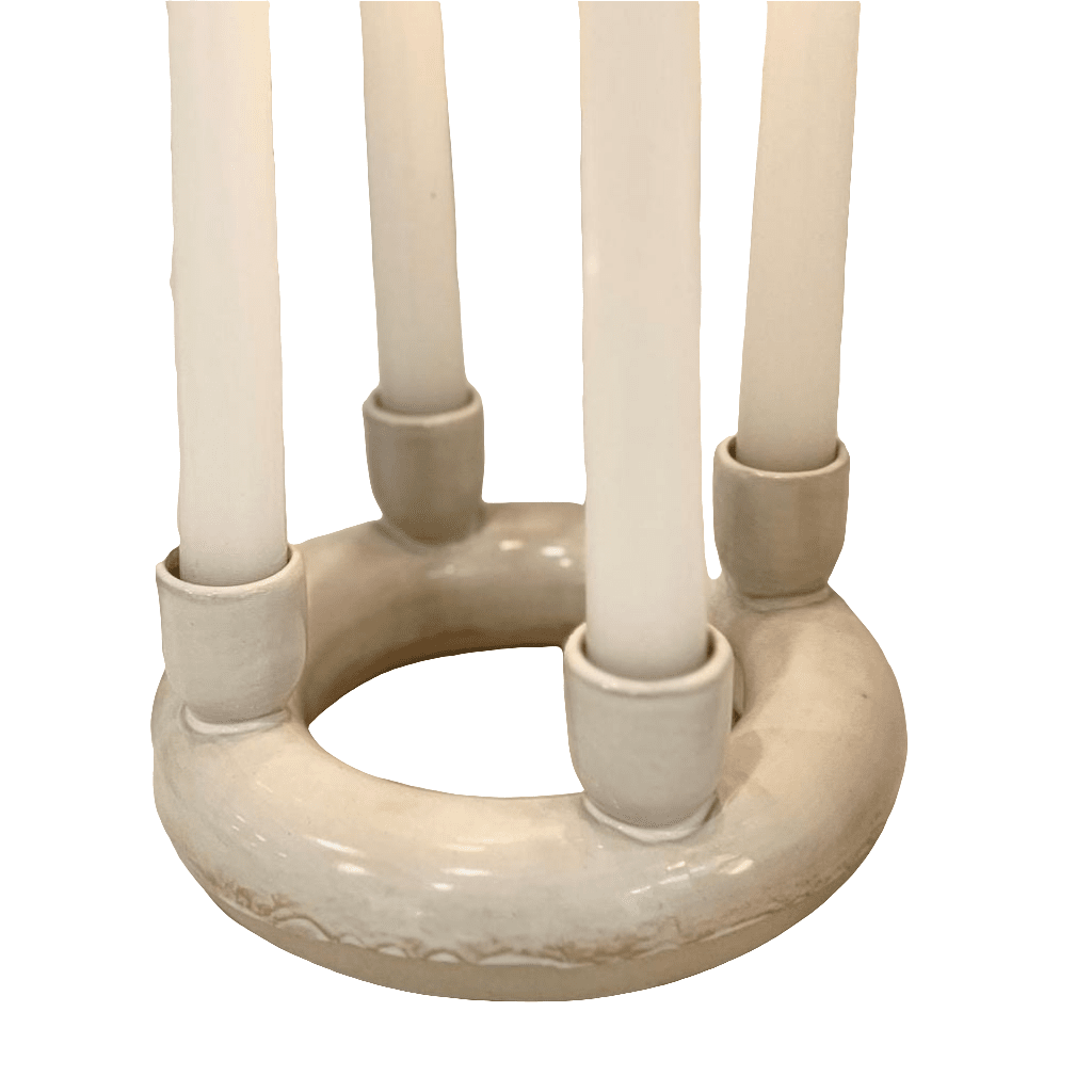 Nordic 4-Candle Ceramic Centrepiece in White