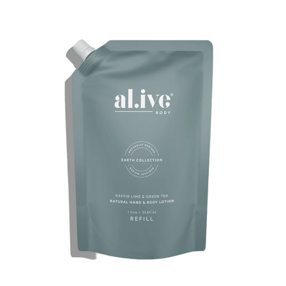 Al.ive Body - 1 Ltr Lotion Refill - Kaffir Lime &amp; Green Tea