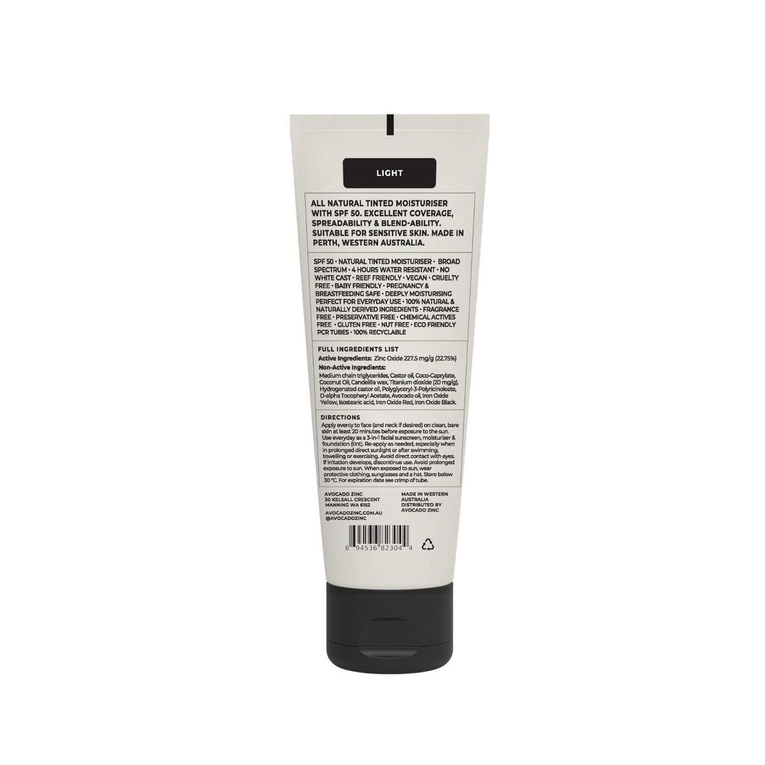 Avocado Zinc - 50 Natural Tinted Moisturiser - Light