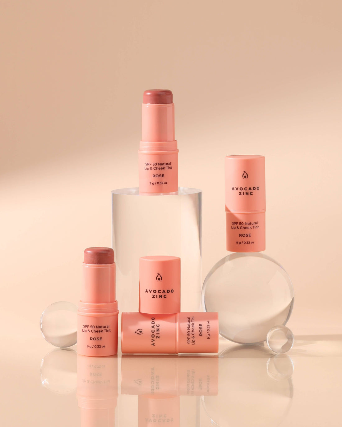 Avocado Zinc - SPF 50 Natural Lip &amp; Cheek Tint - Rose