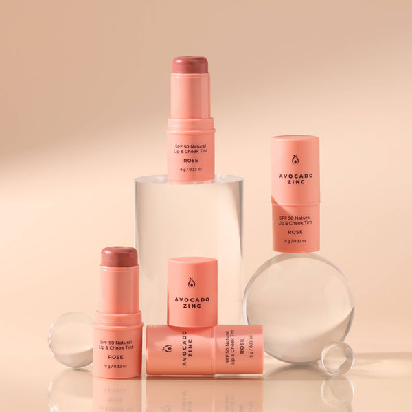 Avocado Zinc - SPF 50 Natural Lip & Cheek Tint - Rose
