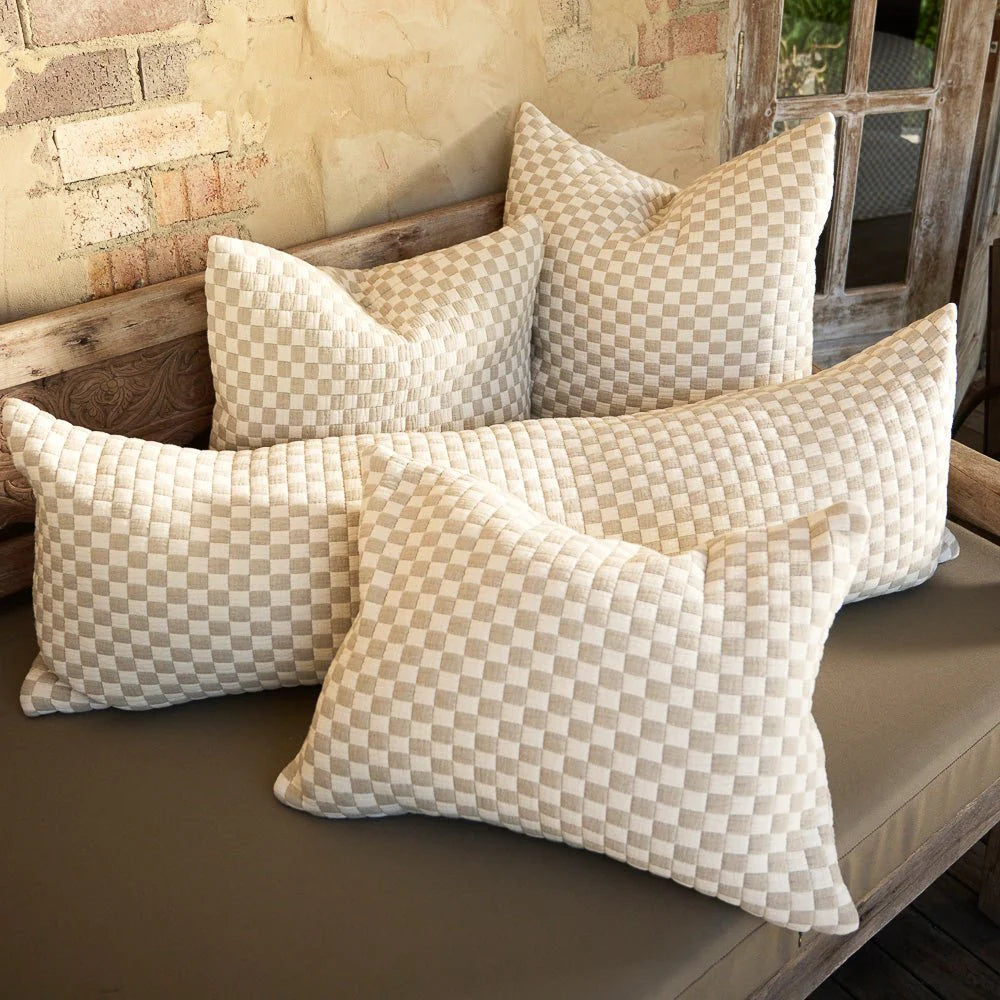 Gambit Long Lumbar in White/Natural - 40x120cm