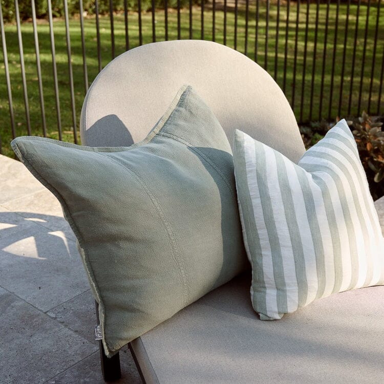 Luca Linen Outdoor Cushion in Pistachio - 50x50cm