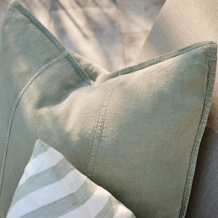 Luca Linen Outdoor Cushion in Pistachio - 40x60cm