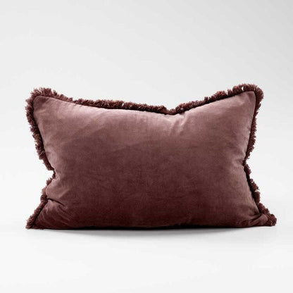 Lynette Boho Velvet Cushion in Chocolate - 40x60cm