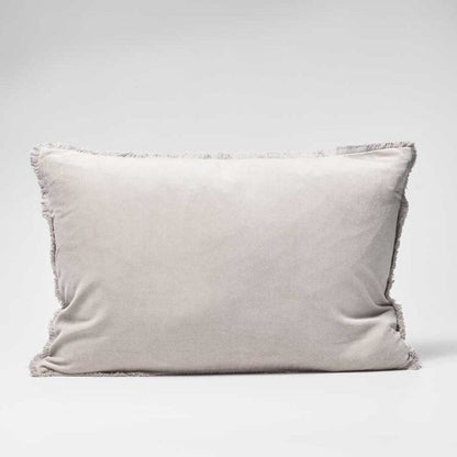Lynette Boho Velvet Cushion in Silver Grey - 50x50cm