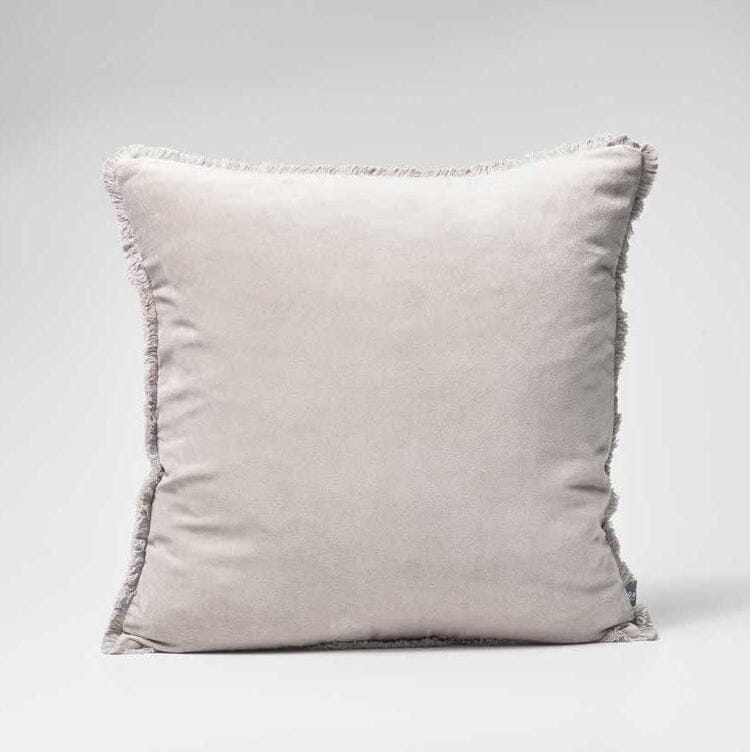 Lynette Boho Velvet Cushion in Silver Grey - 50x50cm