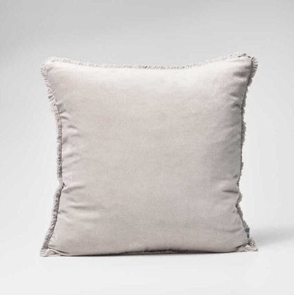 Lynette Boho Velvet Cushion in Silver Grey - 50x50cm