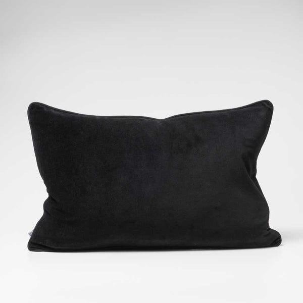 Lynette Velvet Feather Insert Cushion in Black - 40 x 60cm (Save 20%)