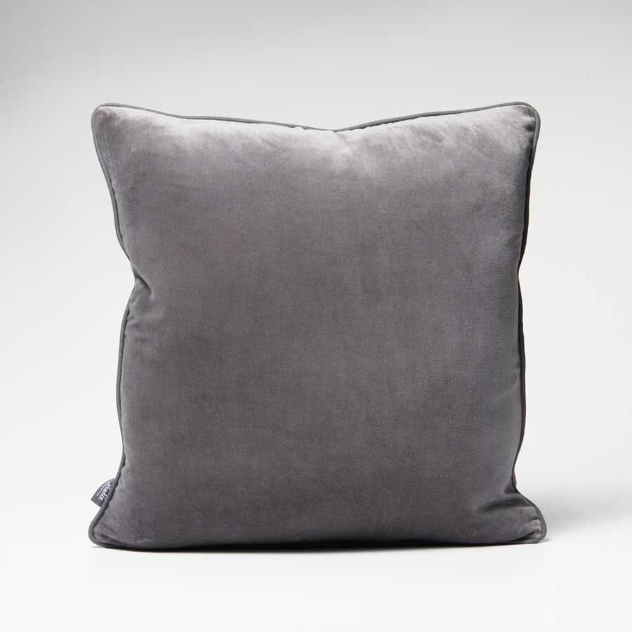 Lynette Velvet Feather Insert Cushion in Coal - 50 x 50cm (Save 20%)