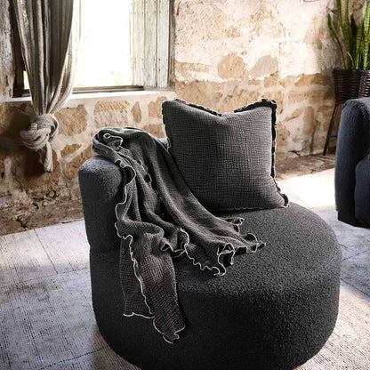 Onda Feather Insert Cushion in Black - 50 x 50cm (Save 23%)