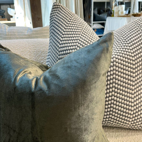 Precious Velvet Feather Insert Cushion in Pewter - 50 x 50cm (Save 20%)