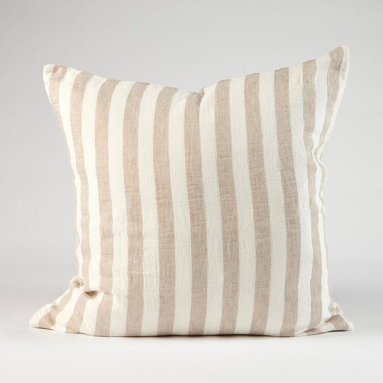 Santi Linen Cushion - Off White/Natural Stripe 50x50cm