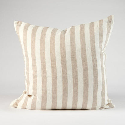 Santi Linen Cushion - Off White/Natural Stripe 50x50cm