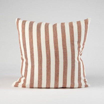 Santi Linen Cushion - Off White/Nutmeg Stripe 50x50cm