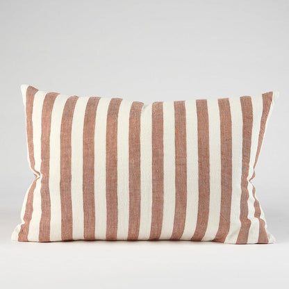 Santi Linen Cushion - Off White/Nutmeg Stripe 40x60cm