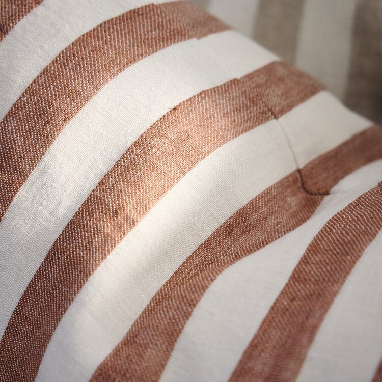 Santi Linen Cushion - Off White/Nutmeg Stripe 40x60cm