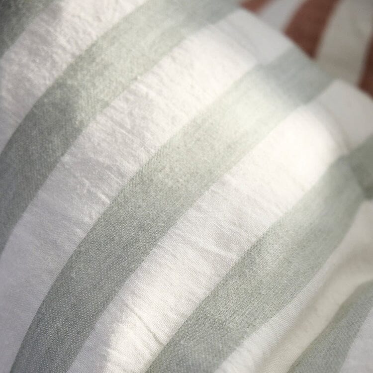 Santi Linen Cushion in White/Pistachio Stripe - 40x60cm