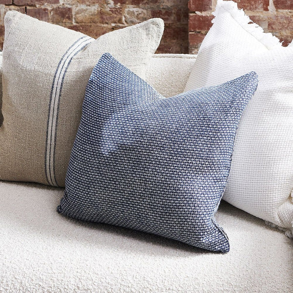 Sorrento Linen Sabbia Feather Insert Cushion in Navy - 50 x 50cm (Save 23%)