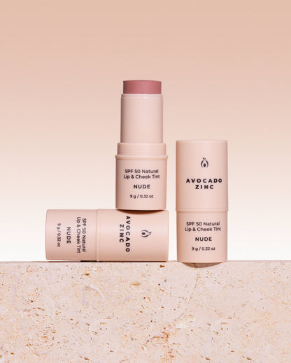 Avocado Zinc - SPF 50 Natural Lip &amp; Cheek Tint - Nude