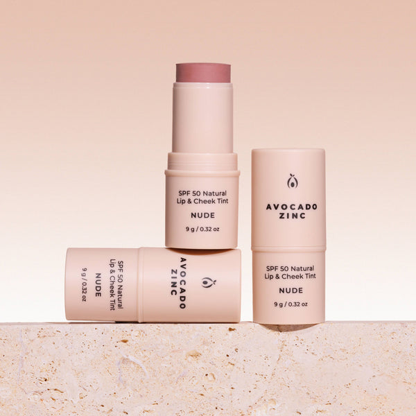 Avocado Zinc - SPF 50 Natural Lip & Cheek Tint - Nude