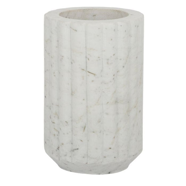 Stasia Ripple Marble Vase White/Grey (Save 20%)
