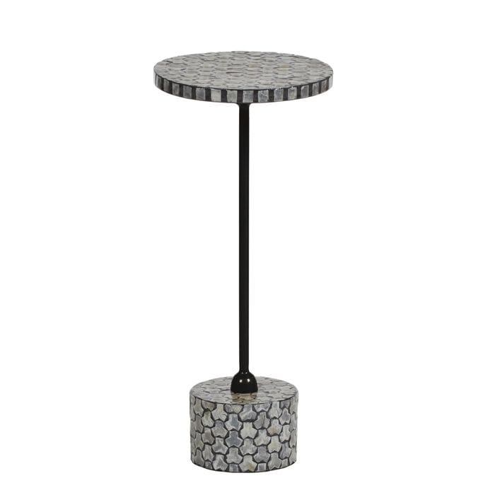 Alba Inlay Side Table in Black/Grey