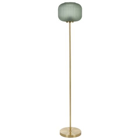 Aristea Glass Floor Lamp in Gold/Green